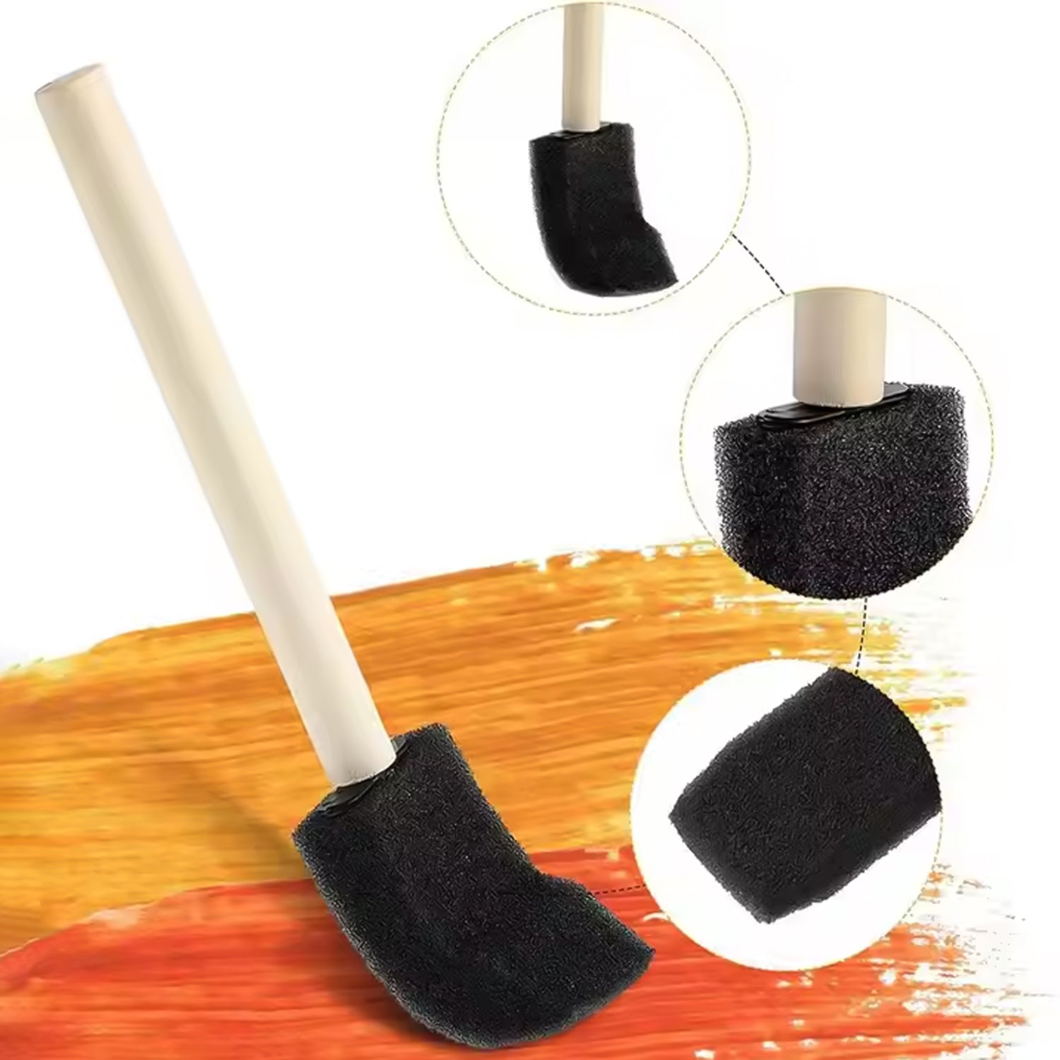 Multipurpose Sponge Brushes For Painting With Wooden Handles (5 Pcs Set) Multipurpose Sponge Brushes For Painting With Wooden Handles (5 Pcs Set)